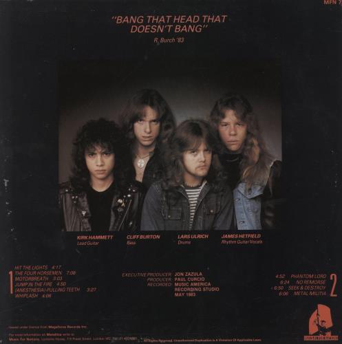 Metallica Kill 'Em All - French Press - EX UK vinyl LP album (LP